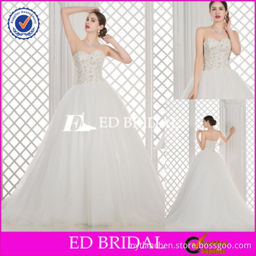 BN14 Real Ball Gown Sweetheart Stunning Beading Top Tulle 2015 Bridal Gown
